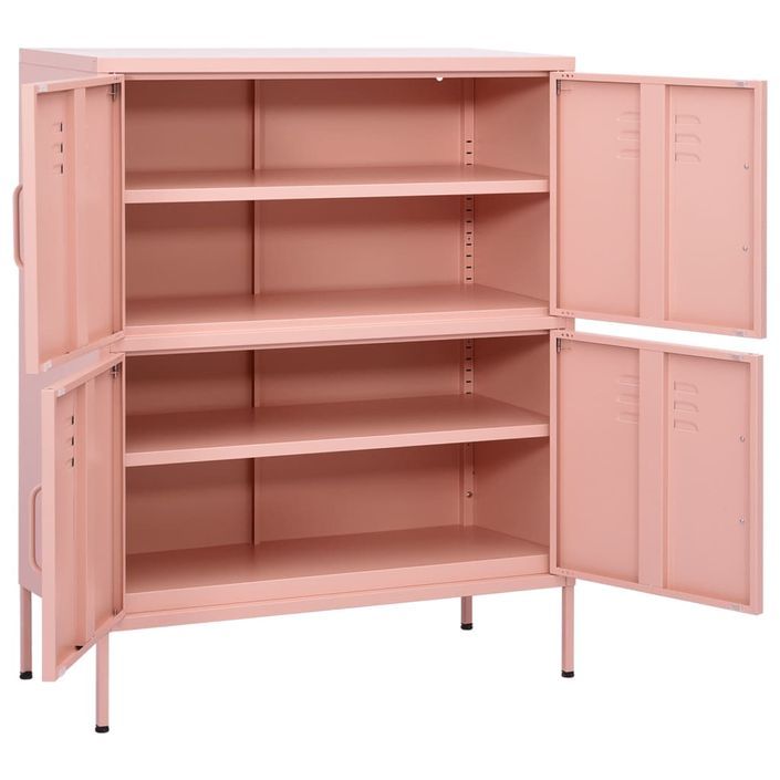 Armoire de rangement Rose 80x35x101,5 cm Acier - Photo n°6