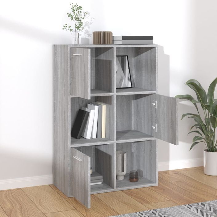 Armoire de rangement Sonoma gris 60x29,5x90 cm - Photo n°7