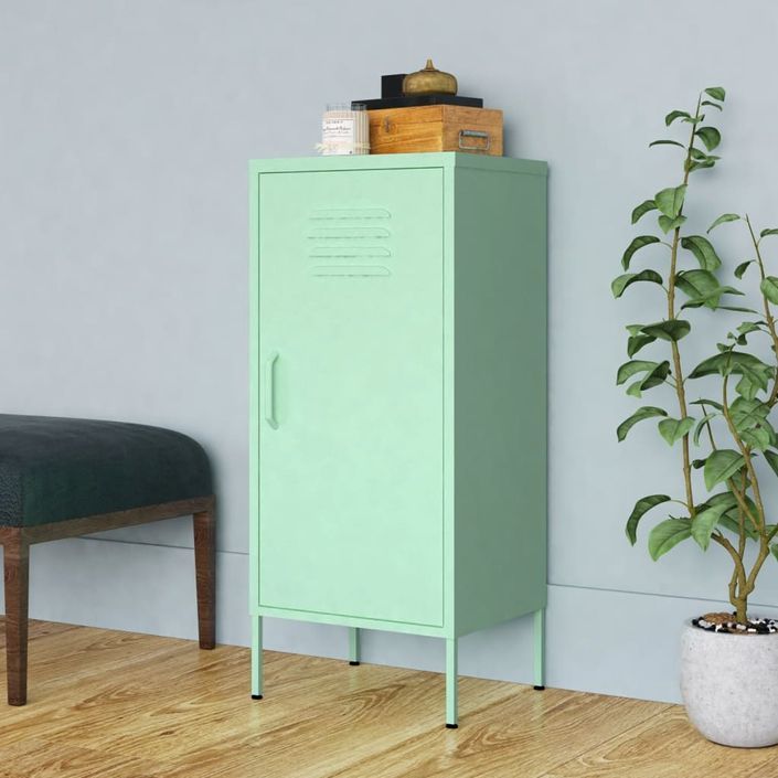 Armoire de rangement Vert menthe 42,5x35x101,5 cm Acier - Photo n°1