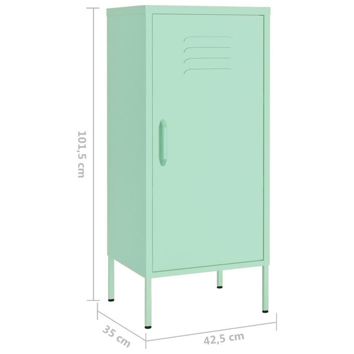 Armoire de rangement Vert menthe 42,5x35x101,5 cm Acier - Photo n°8