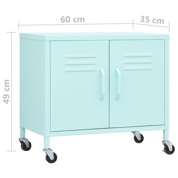 Armoire de rangement Vert menthe 60x35x49 cm Acier - Photo n°9