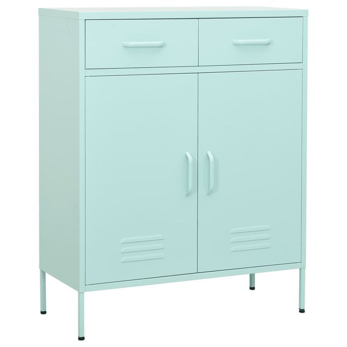 Armoire de rangement Vert menthe 80x35x101,5 cm Acier 4 - Photo n°1