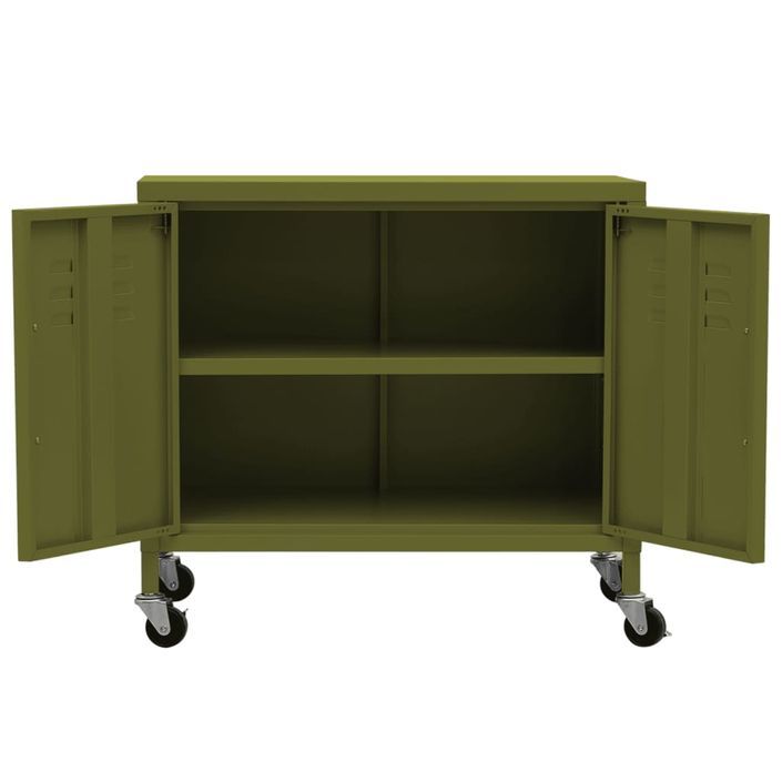 Armoire de rangement Vert olive 60x35x49 cm Acier - Photo n°6