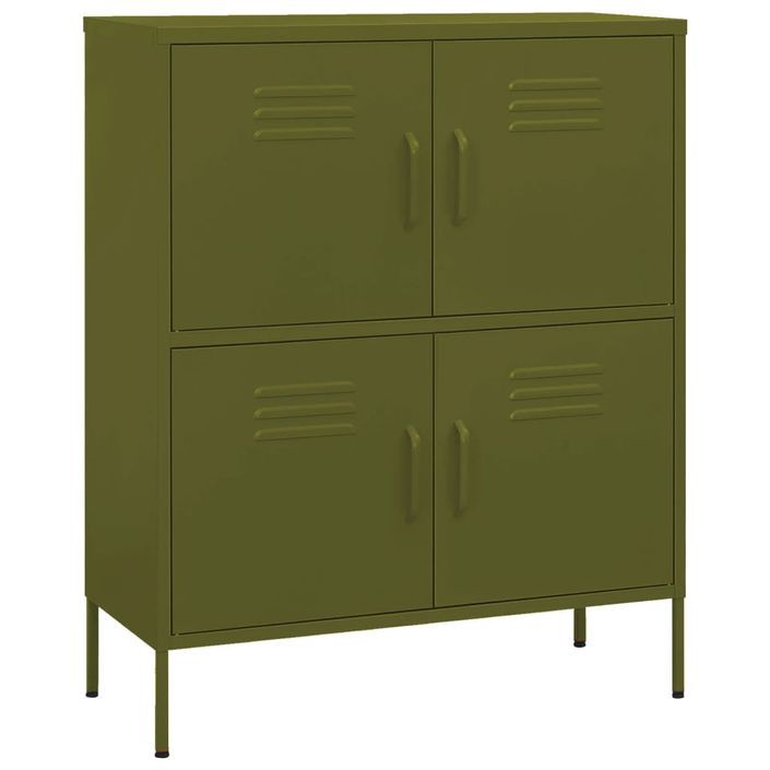 Armoire de rangement Vert olive 80x35x101,5 cm Acier 3 - Photo n°2