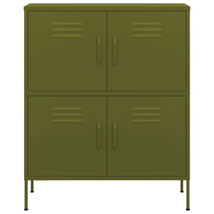 Armoire de rangement Vert olive 80x35x101,5 cm Acier 3 - Photo n°3