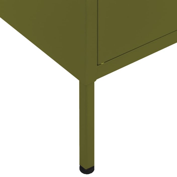 Armoire de rangement Vert olive 80x35x101,5 cm Acier 3 - Photo n°7