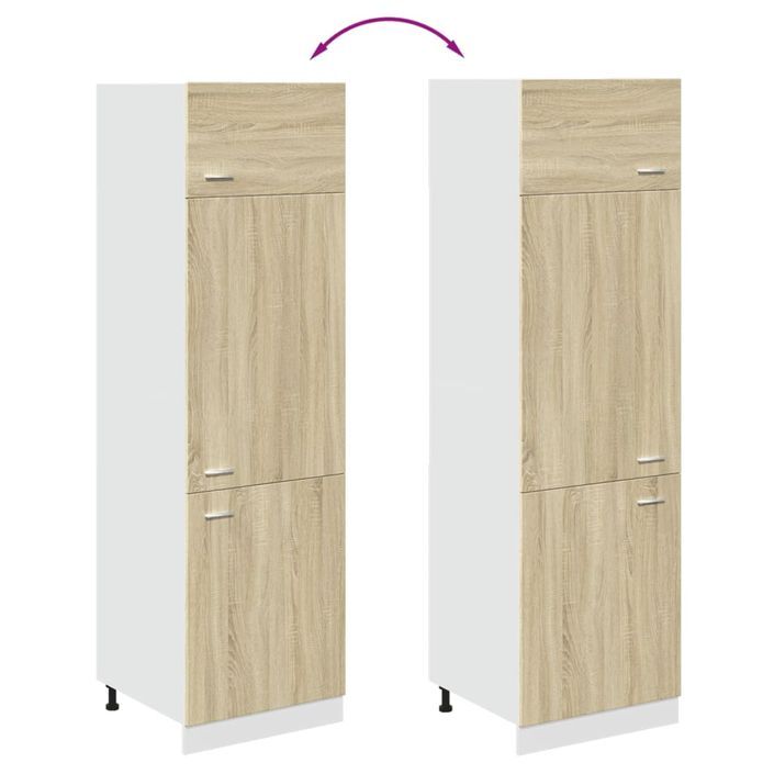 Armoire de réfrigérateur Chêne sonoma 60x57x207 cm - Photo n°9