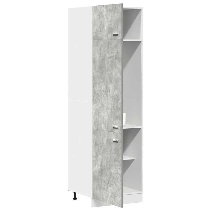 Armoire de réfrigérateur Gris béton 60x57x207 cm - Photo n°4