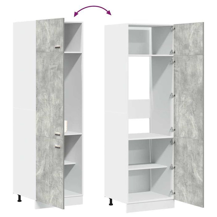 Armoire de réfrigérateur Gris béton 60x57x207 cm - Photo n°9