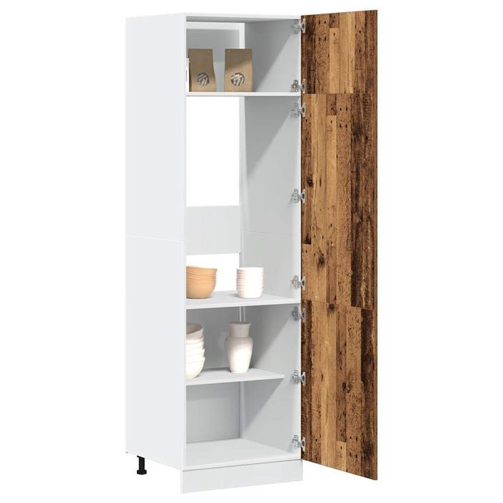 Armoire de réfrigérateur vieux bois 60x57x207cm bois ingénierie - Photo n°1