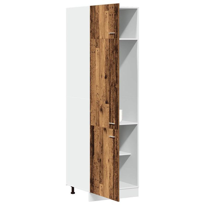 Armoire de réfrigérateur vieux bois 60x57x207cm bois ingénierie - Photo n°4