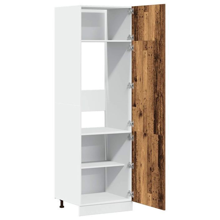 Armoire de réfrigérateur vieux bois 60x57x207cm bois ingénierie - Photo n°5