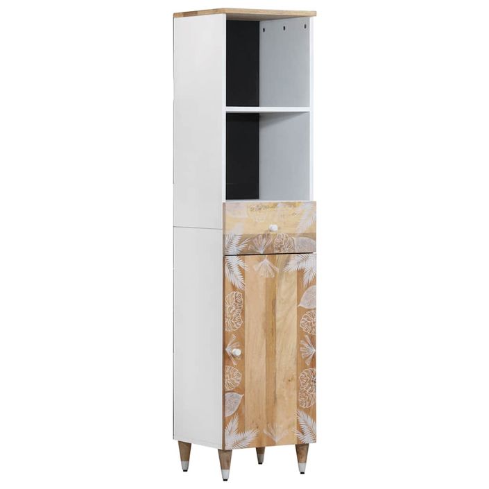 Armoire de salle de bain 38x33,5x160 cm bois massif de manguier - Photo n°1