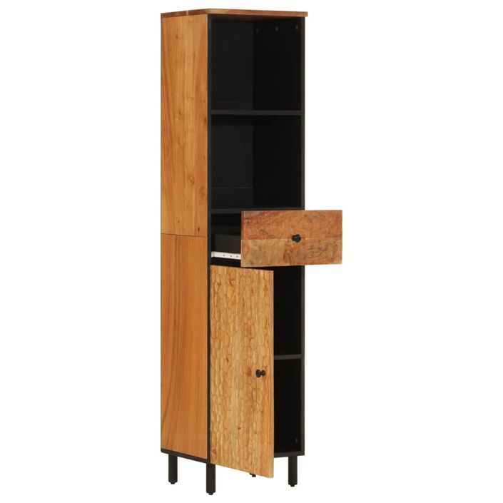 Armoire de salle de bain 38x33x160 cm bois massif d'acacia - Photo n°5