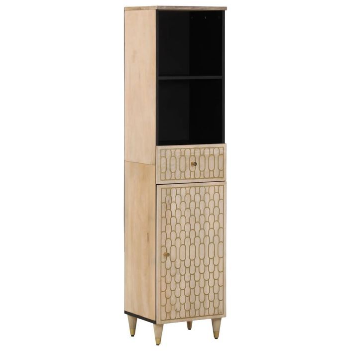 Armoire de salle de bain 38x33x160 cm bois massif de manguier - Photo n°1