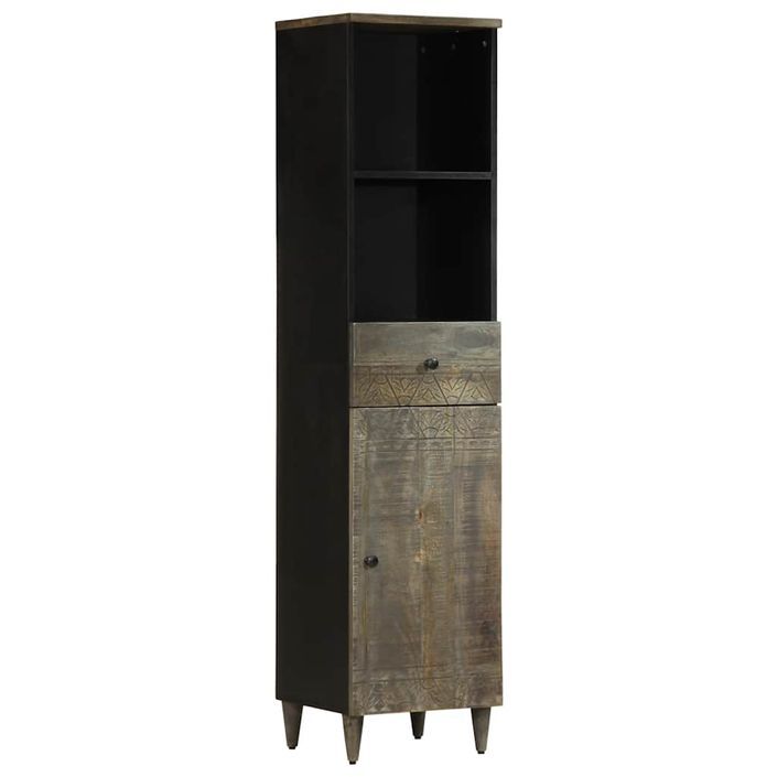 Armoire de salle de bain 38x33x160 cm bois massif de manguier - Photo n°1