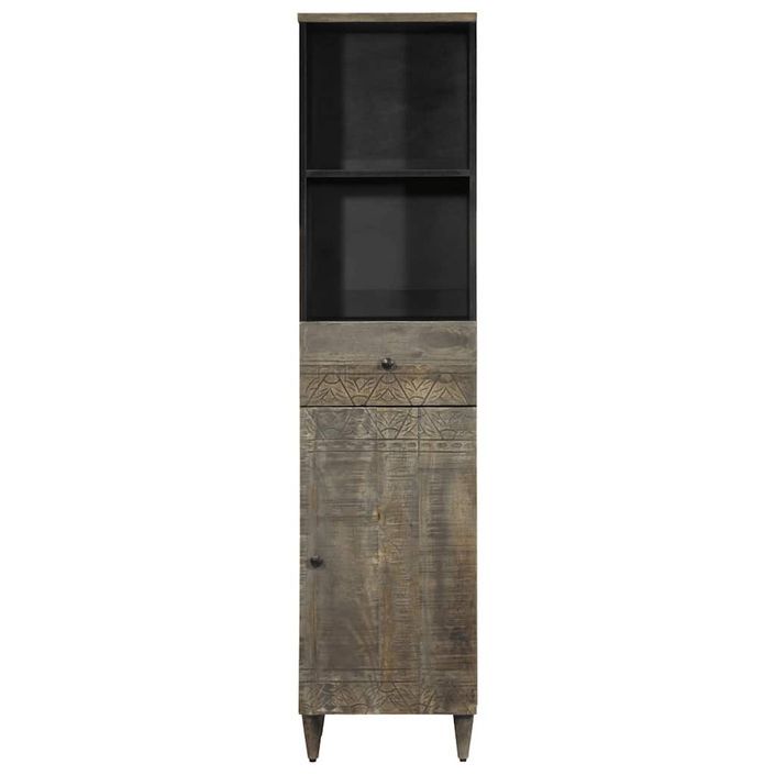 Armoire de salle de bain 38x33x160 cm bois massif de manguier - Photo n°3