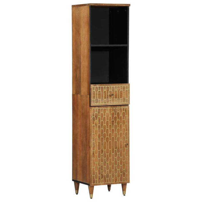 Armoire de salle de bain 38x33x160 cm bois massif de manguier - Photo n°1