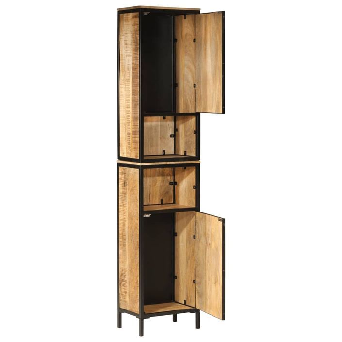 Armoire de salle de bain 40x27x180 cm fer et bois de manguier - Photo n°2