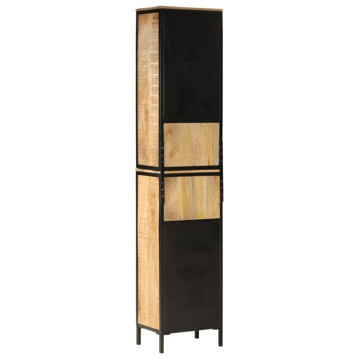 Armoire de salle de bain 40x27x180 cm fer et bois de manguier - Photo n°5