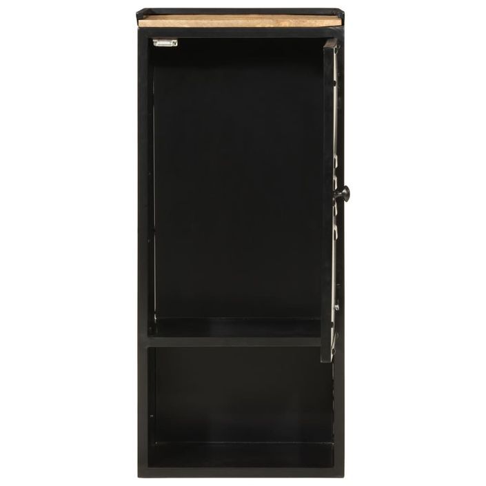 Armoire de salle de bain 40x27x90 cm fer et bois de manguier - Photo n°3