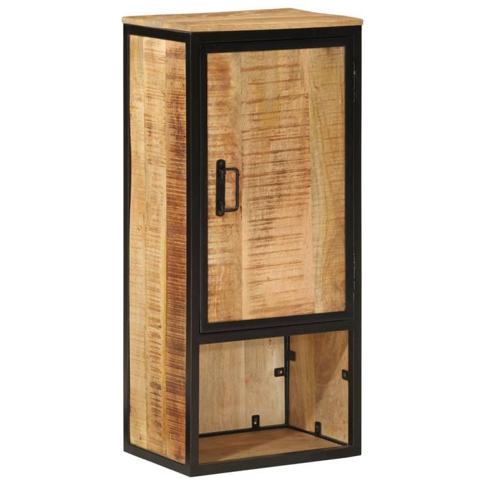 Armoire de salle de bain 40x27x90cm bois massif manguier et fer - Photo n°1