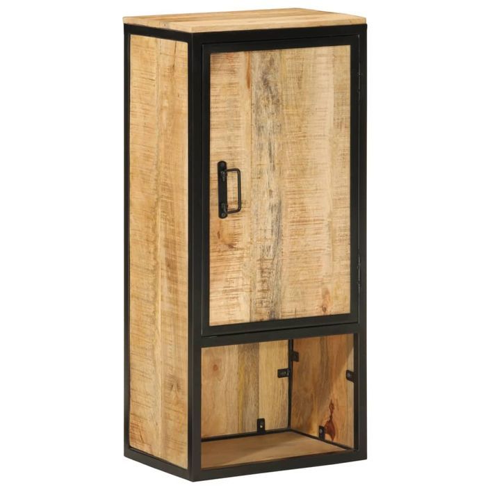 Armoire de salle de bain 40x27x90cm bois massif manguier et fer - Photo n°12