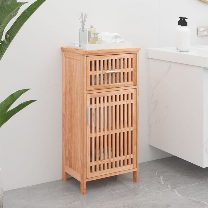 Armoire de salle de bain 42x29x82 cm Bois massif de noyer - Photo n°2