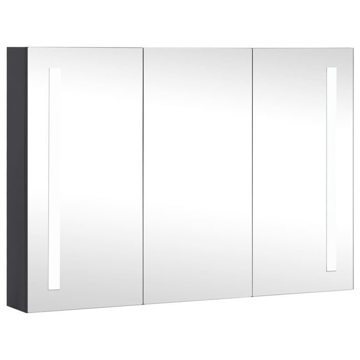 Armoire de salle de bain à miroir à LED 89x14x62 cm - Photo n°1