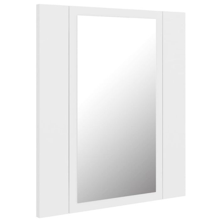 Armoire de salle de bain à miroir à LED Blanc 40x12x45 cm - Photo n°8