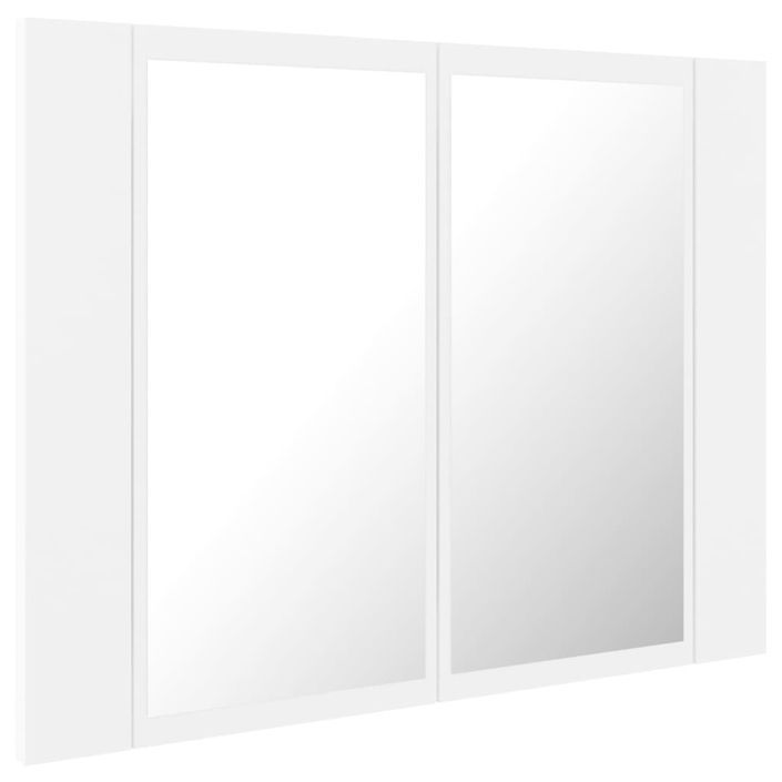 Armoire de salle de bain à miroir à LED Blanc 60x12x45 cm - Photo n°8