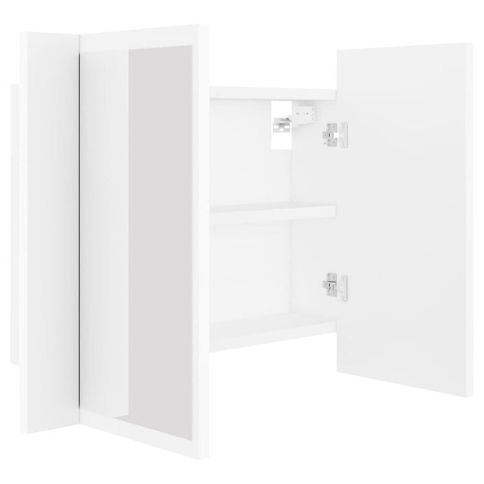 Armoire de salle de bain à miroir à LED Blanc 60x12x45 cm - Photo n°11