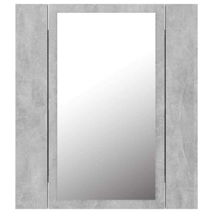 Armoire de salle de bain à miroir à LED Gris béton 40x12x45 cm - Photo n°9