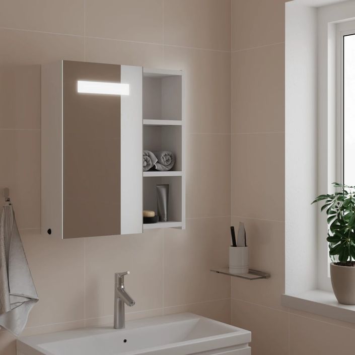 Armoire de salle de bain à miroir avec LED blanc 45x13x52 cm - Photo n°2