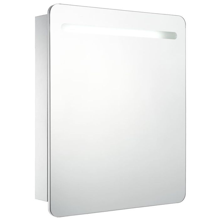Armoire de salle de bain à miroir LED 68x9x80 cm - Photo n°1