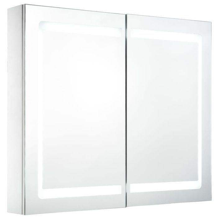 Armoire de salle de bain à miroir LED 80x12,2x68 cm - Photo n°1