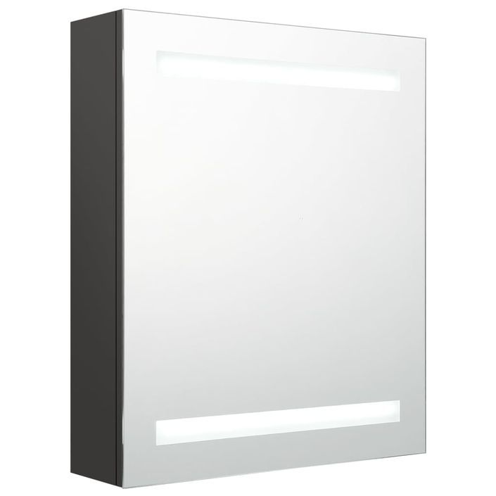 Armoire de salle de bain à miroir LED Anthracite 50x14x60 cm - Photo n°1