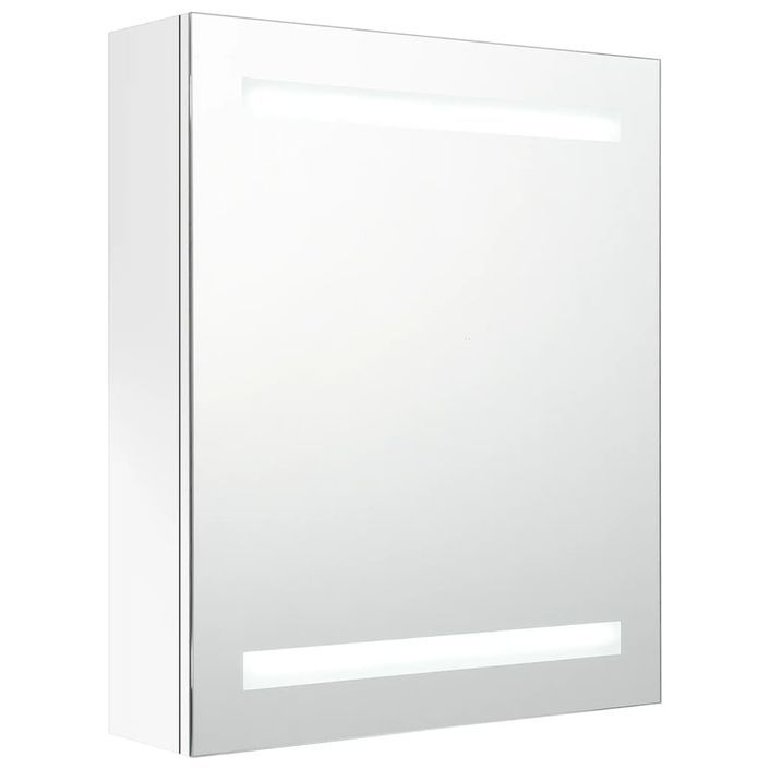 Armoire de salle de bain à miroir LED Blanc brillant 50x14x60cm - Photo n°1