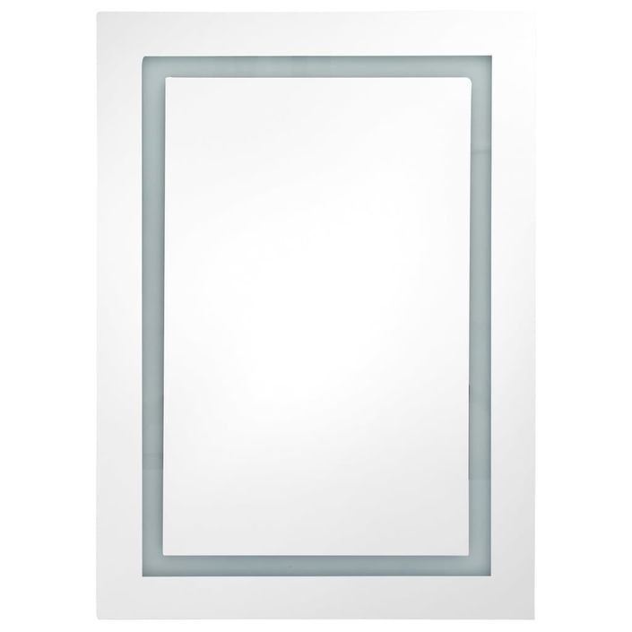 Armoire de salle de bain à miroir LED Blanc et chêne 50x13x70cm 2 - Photo n°4