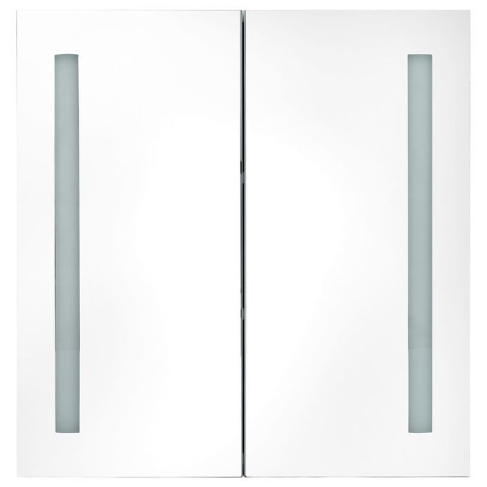Armoire de salle de bain à miroir LED Chêne 62x14x60 cm - Photo n°4