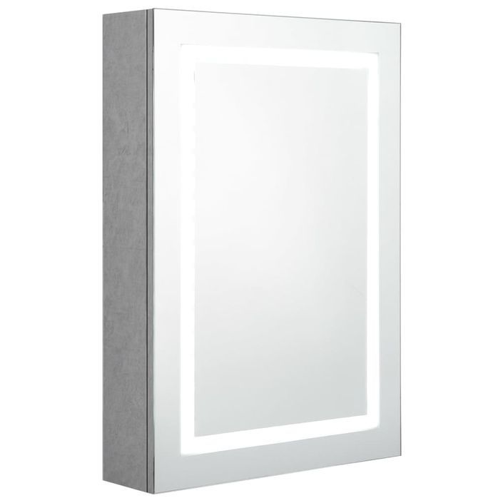 Armoire de salle de bain à miroir LED Gris béton 50x13x70 cm 2 - Photo n°1