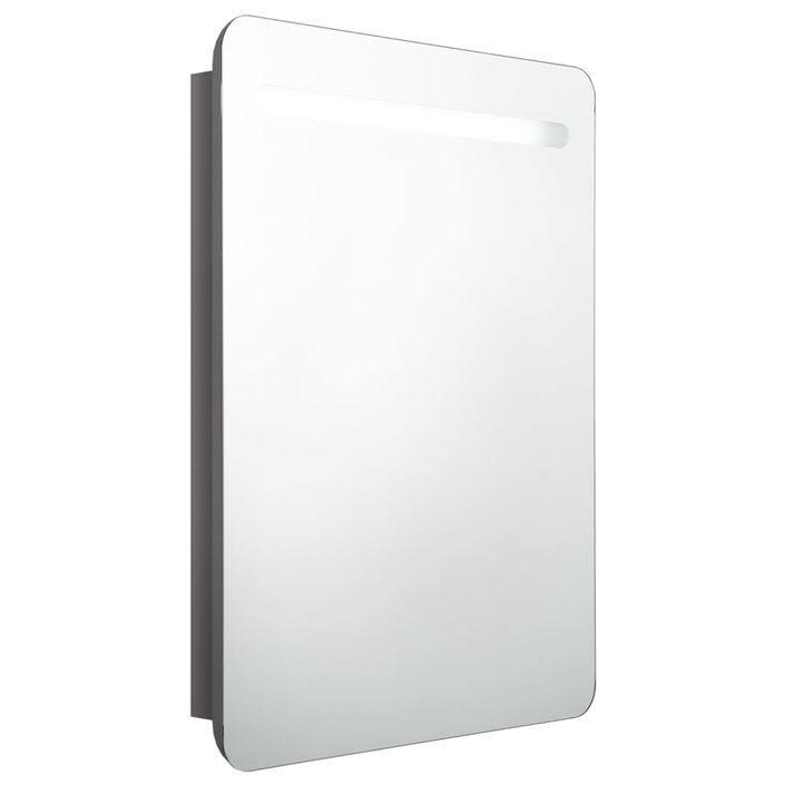 Armoire de salle de bain à miroir LED Gris brillant 60x11x80 cm - Photo n°1