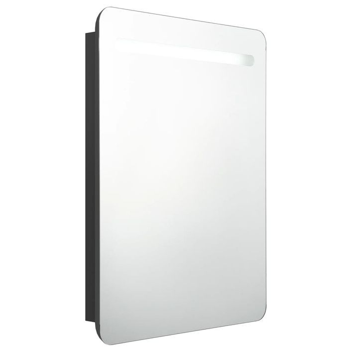 Armoire de salle de bain à miroir LED Noir 60x11x80 cm - Photo n°1