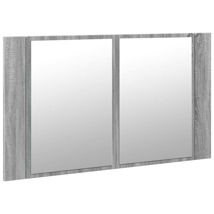 Armoire de salle de bain à miroir LED sonoma gris 80x12x45 cm - Photo n°6