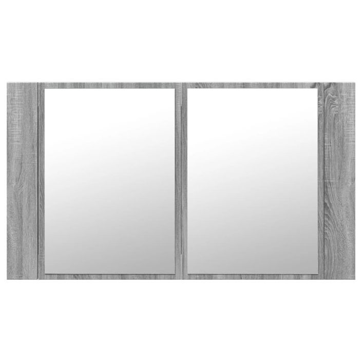 Armoire de salle de bain à miroir LED sonoma gris 80x12x45 cm - Photo n°7