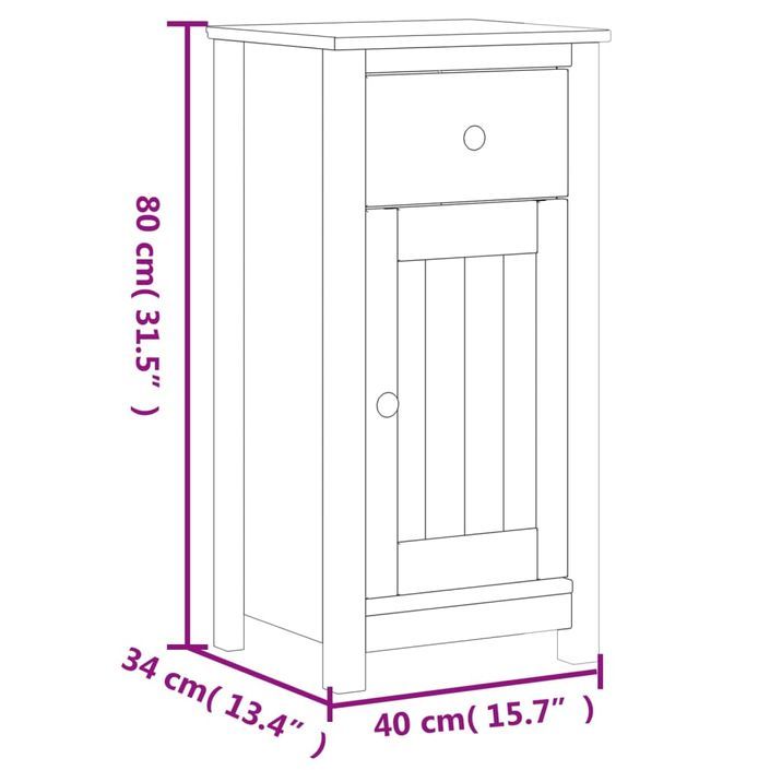 Armoire de salle de bain BERG blanc 40x34x80 cm pin massif - Photo n°8