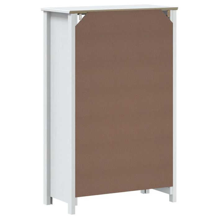 Armoire de salle de bain BERG blanc 69,5x34x110 cm pin massif - Photo n°6