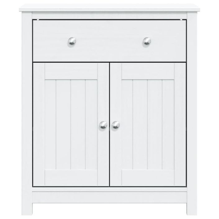 Armoire de salle de bain BERG blanc 69,5x34x80 cm pin massif - Photo n°3