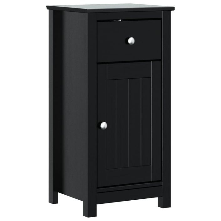 Armoire de salle de bain BERG noir 40x34x80 cm pin massif - Photo n°1