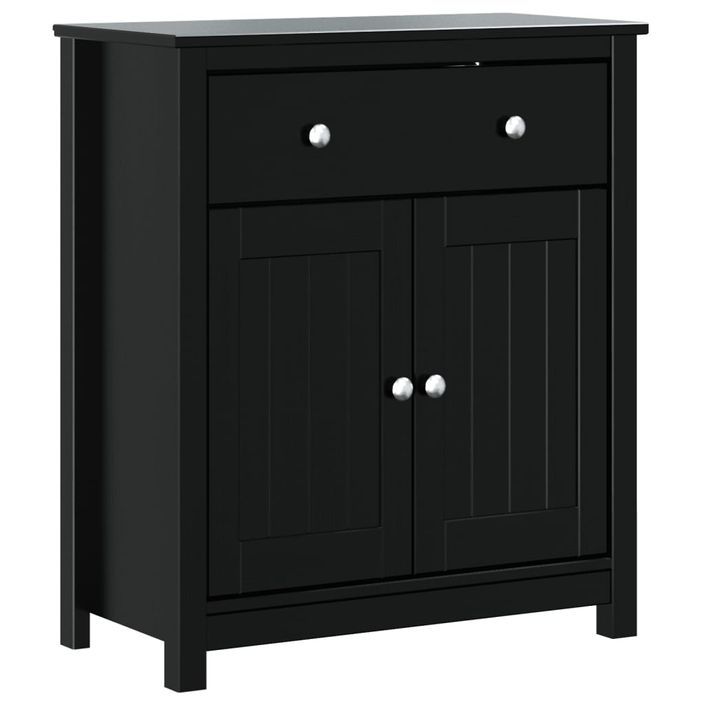 Armoire de salle de bain BERG noir 69,5x34x80 cm pin massif - Photo n°1